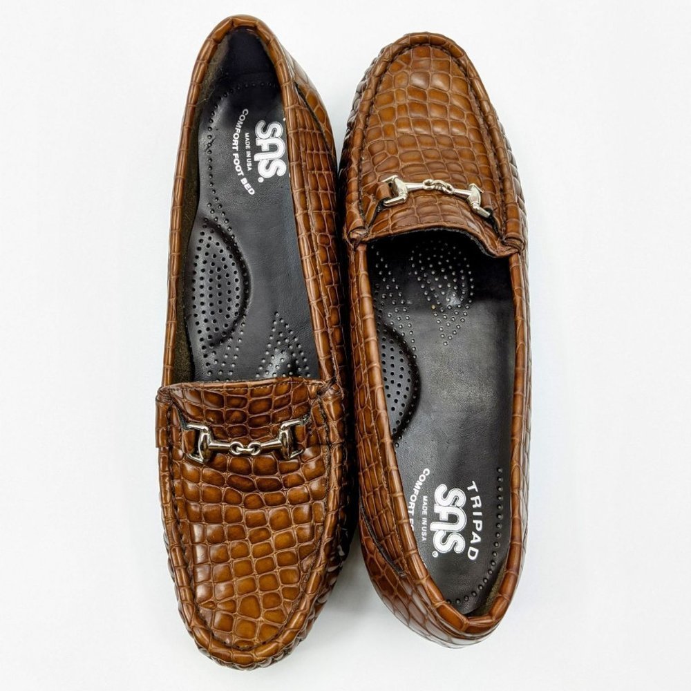 SAS triple comfort foot bed Joy cognac crock loafe